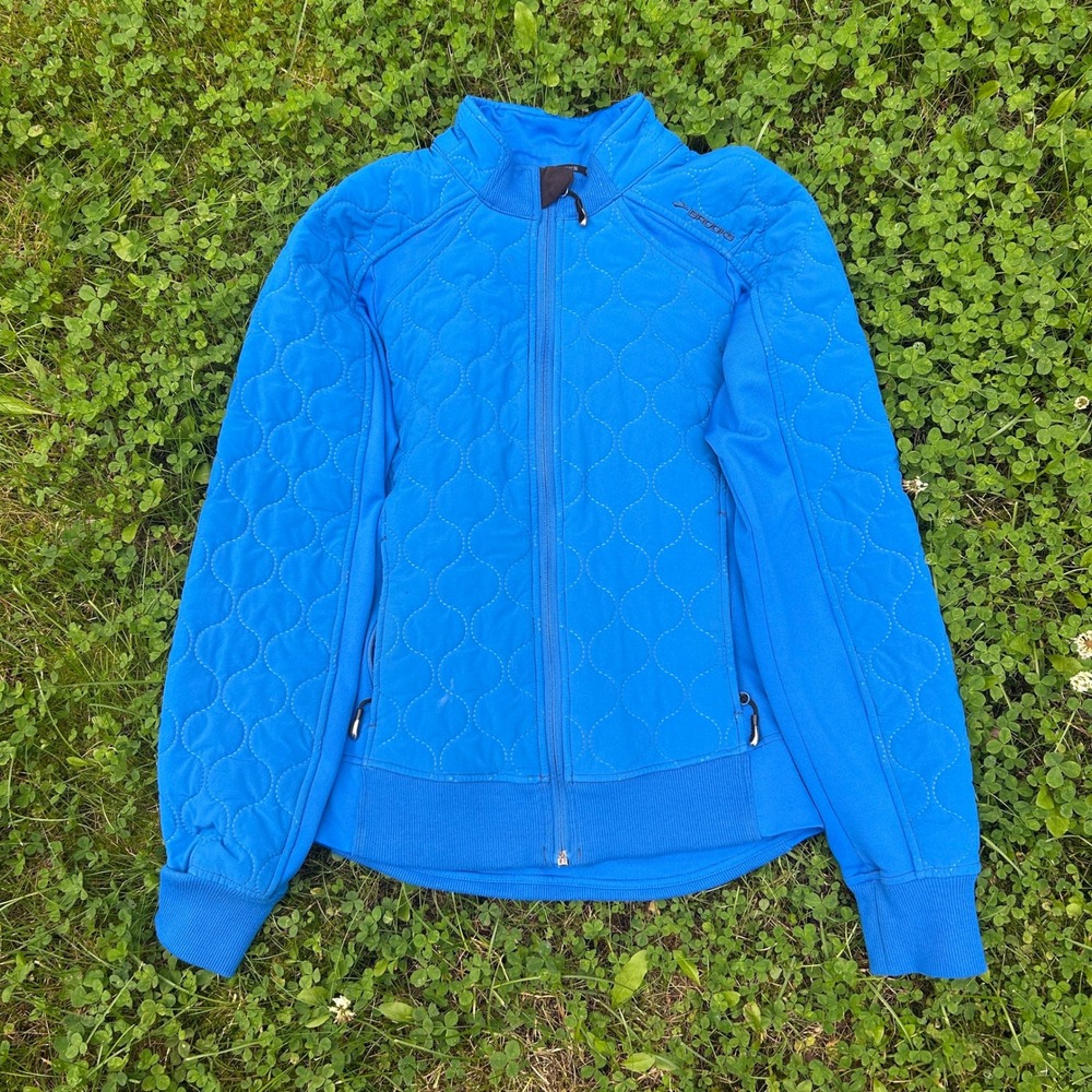 Brooks Jacket Running Womens M Shelter Technology Blue Quilted Fitted Gorpcore